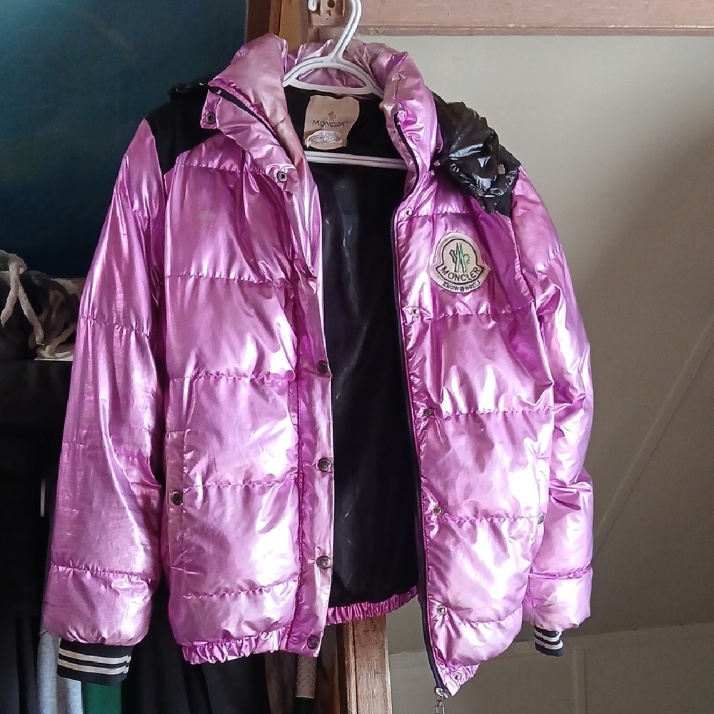 Moncler Shiny Purple Puffer Coat